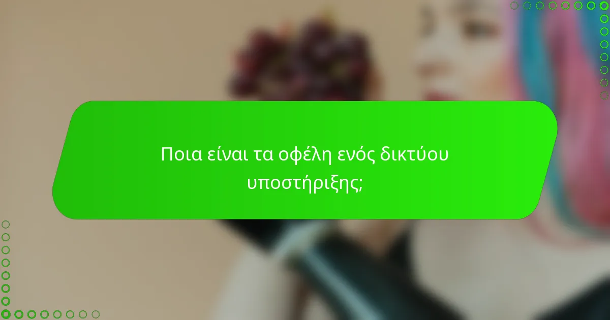 Ποια είναι τα οφέλη ενός δικτύου υποστήριξης;